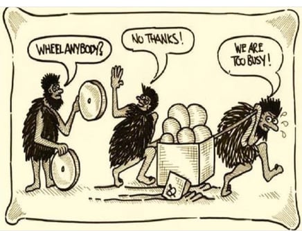 cavemen cartoon no time for new wheel