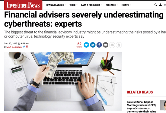 Financial Advisers cyber risk