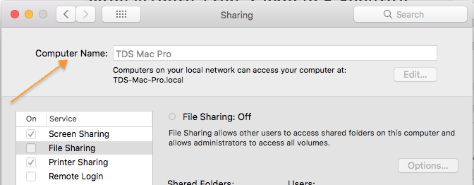 how to find Apple Mac computer name