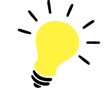 yellow ligh bulb idea graphic